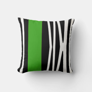Pillow in modern abstract style, black & green