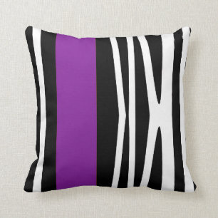 Pillow in modern abstract style, black & purple