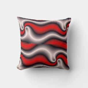 Pillow in modern abstract style, black, white &red