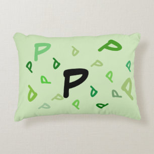 Pillow - Jumbled Letters in Green
