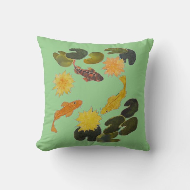 Pillow - Koi and Lilly Pads (Front)