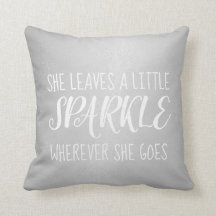 Pillow - Leaves Sparkle Confetti Silver