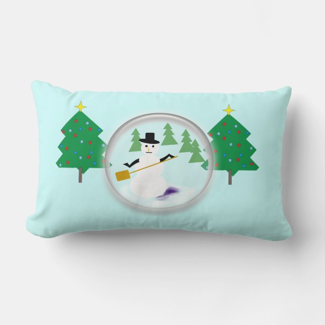 Pillow (lumbar) - Snowman in snowglobe (Front)