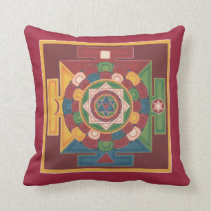 PILLOW-Mandala of the 5 Earth Elements for healing Throw Pillow