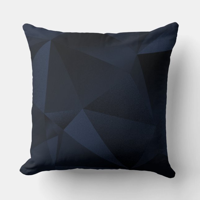 Pillow Navy Faceted Geometric Diamond Throw (Front)