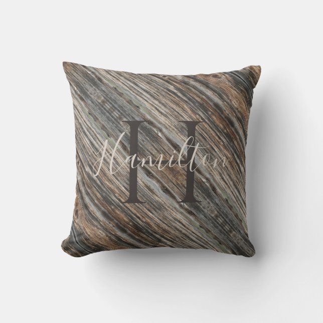 Pillow personalized with a Wood Design HAMbWG (Front)