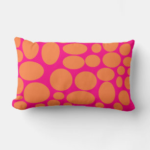 Pillow, (pink and orange) polka dot! lumbar pillow