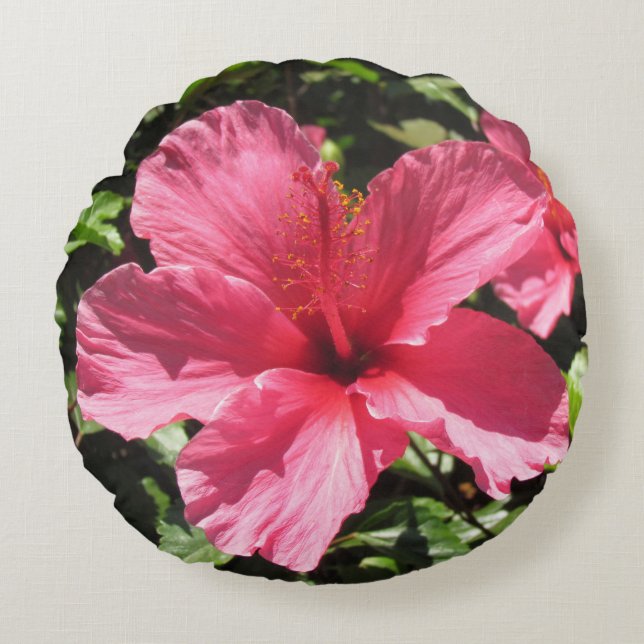 Pillow - Pink Hibiscus Blossom (Front)