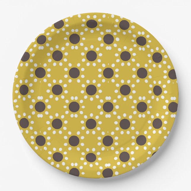Pillow PP 52: 2 of 3 mustard yellow Paper Plate (Front)