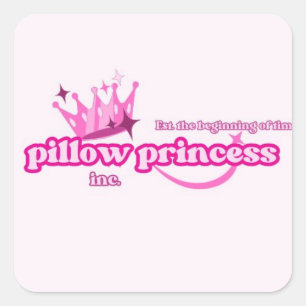 Pillow Princess Pride   High Femme Lesbian Pink Square Sticker