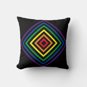 Pillow - Rainbow Coloured Diamond Shapes