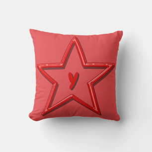 Pillow - Red Star with Letter