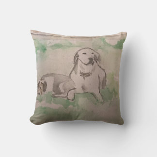 Pillow, retriever and hound puppy throw pillow