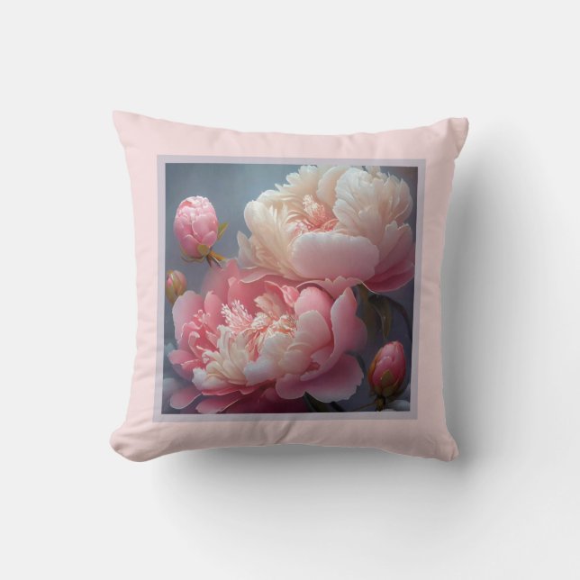 Pillow - romantic floral, peony flower, paeonia (Front)
