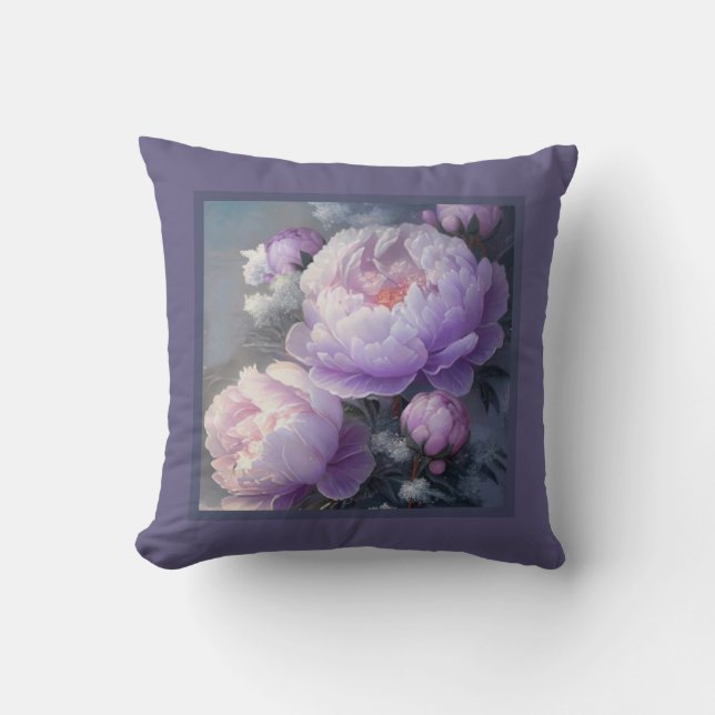 Pillow - romantic floral, peony flower, paeonia (Front)
