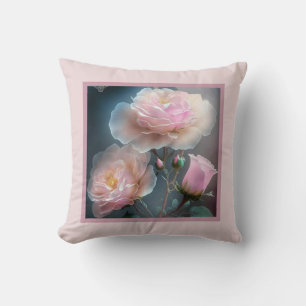 Pillow - romantic floral, rose flower, pink rose