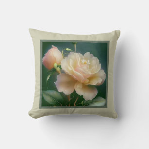 Pillow - romantic floral, rose flower, yellow rose
