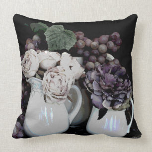 Pillow - Tapestry, Grapes and Flowers