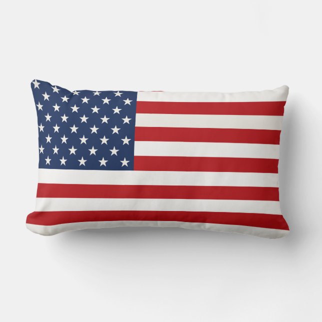 Pillow-Throw Pillow-USA Flag Lumbar Pillow (Front)