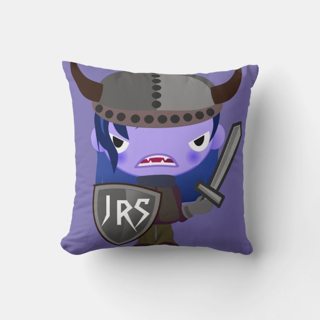 Pillow Vampire Viking Purple Girl Shield Sword (Front)