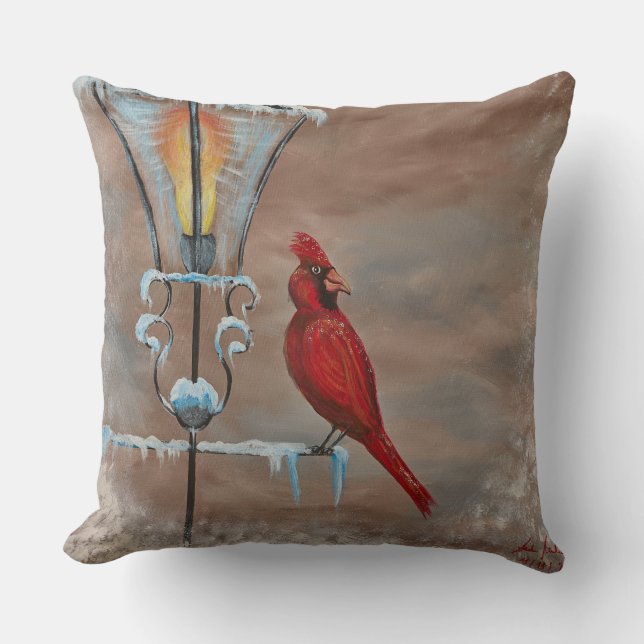 Pillow Winter Bird (Front)
