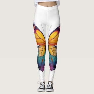 Pillow with a colorful Butterfly design. Leggings