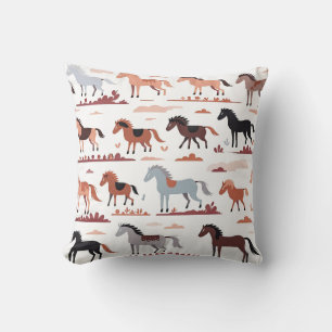 Pillow with abstract horses.