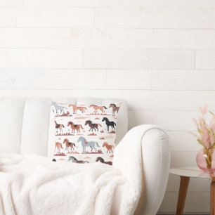 Pillow with abstract horses.