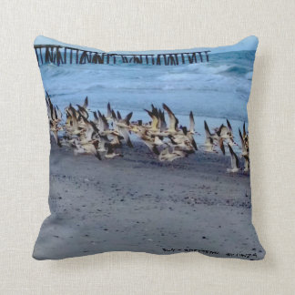 Pillow with birds (black skimmers)
