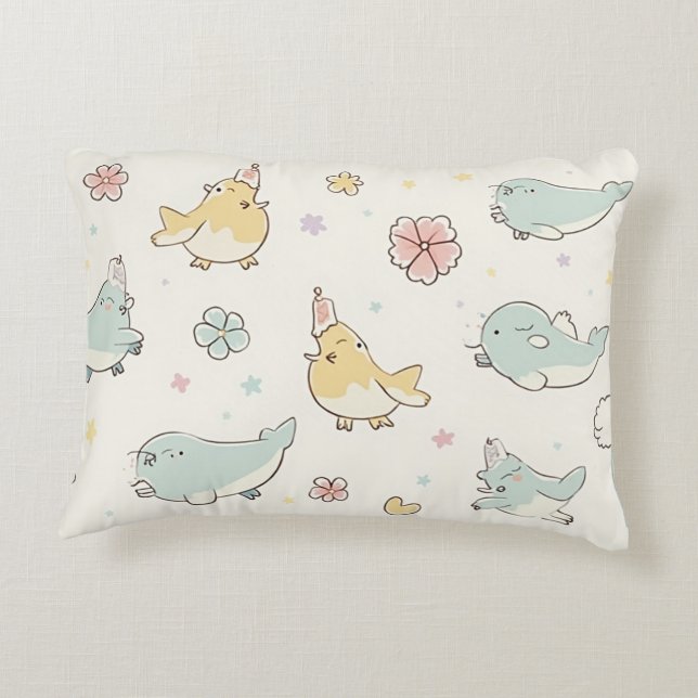 Pillow with cute animal pattern (Back)