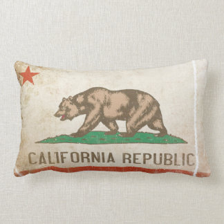 Pillow with Distressed Flag from California