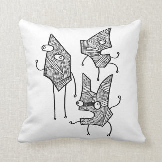 pillow with doodly design: "carpet diem"