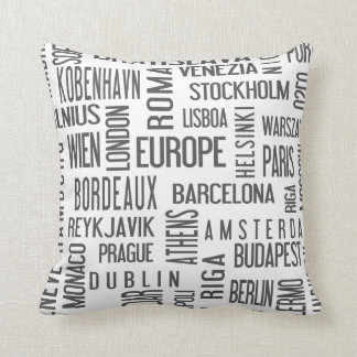 Pillow with european cities