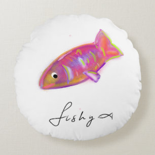 Pillow with fishy print