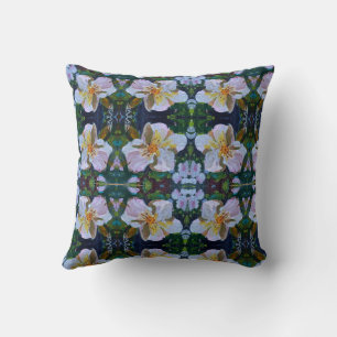 pillow with flowers and birds
