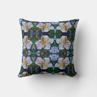 pillow with flowers and birds