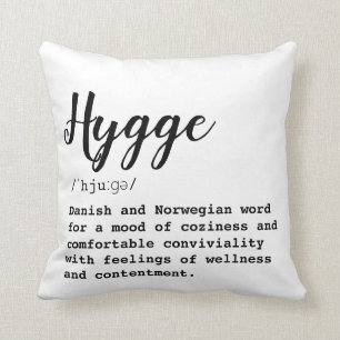 Pillow with Hygge definition