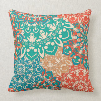 Pillow with Mandala Floral Pattern