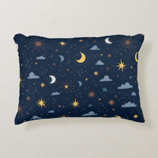  Pillow with pattern of stars and moon
