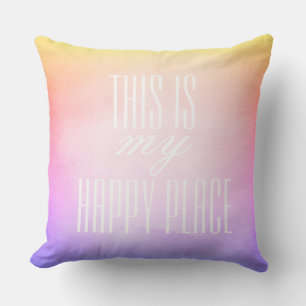 pillow with quote colourful watercolor ombre