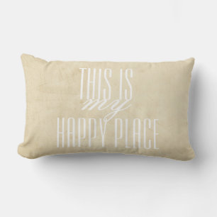 pillow with quote on distressed background in tan