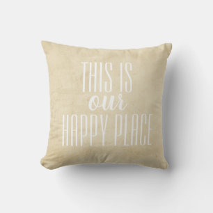 pillow with quote on distressed background in tan