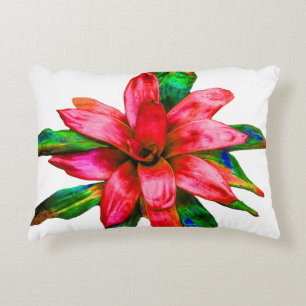 Pillow with Red Bromeliad