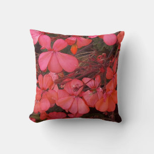 Pillow with small red flowers with friendly saying