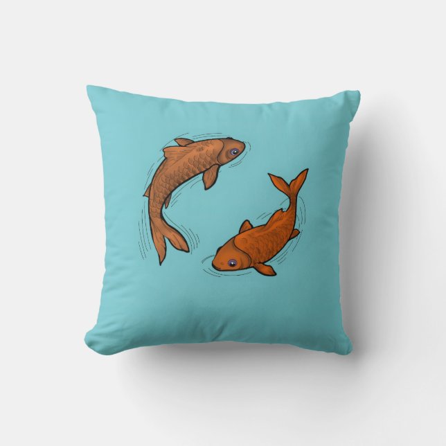 Pillow with swimming carps (Front)