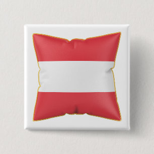 Pillow with the flag of Austria 2 Inch Square Button