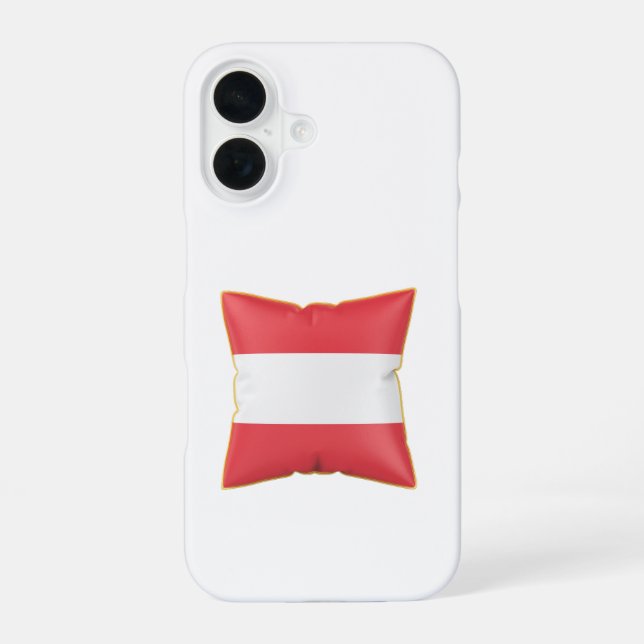 Pillow with the flag of Austria iPhone 16 Case (Back)