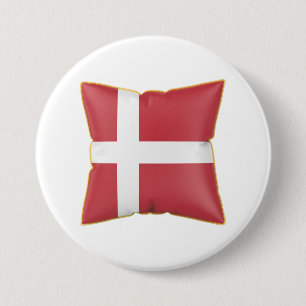 Pillow with the flag of Denmark 3 Inch Round Button