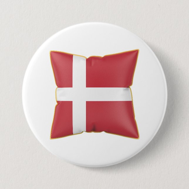 Pillow with the flag of Denmark 3 Inch Round Button (Front)