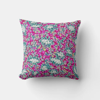 Pillowcase with pink decoration, pink pattern throw pillow